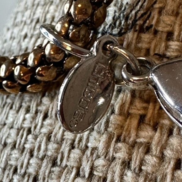 Women Chico's Silver Gold Link Beaded Chunky Rhinestone Statement Necklace  40" - Picture 6 of 8